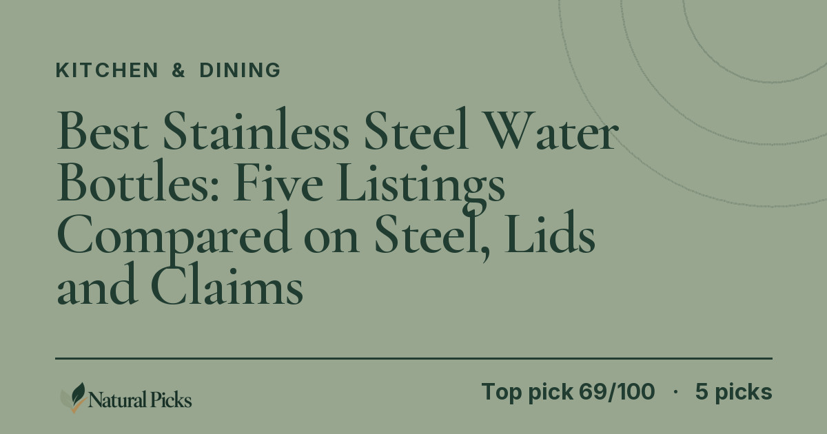 Best Stainless Steel Water Bottles: Five Listings Compared on Steel, Lids and Claims